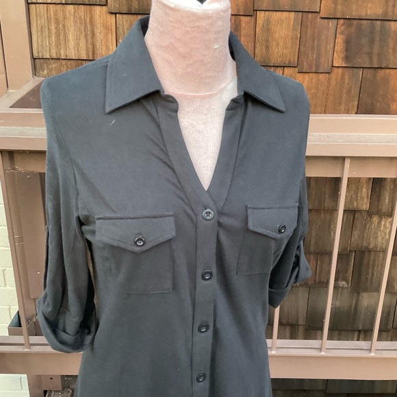 Arentura Organic Black Midi Shirt Dress, cotton Medium - Picture 5 of 11